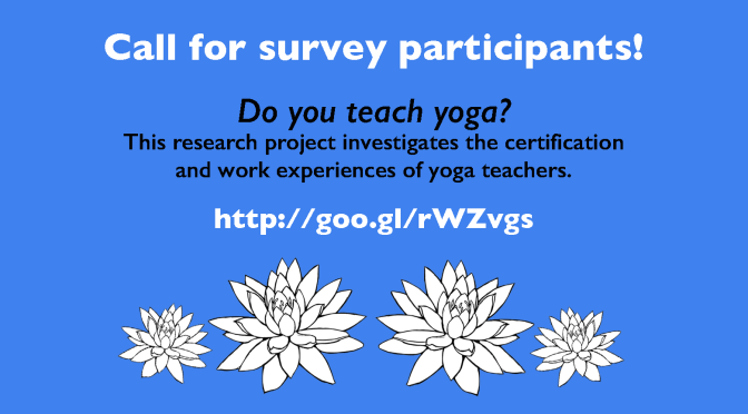 LAUNCHED: Survey for Yoga Teachers